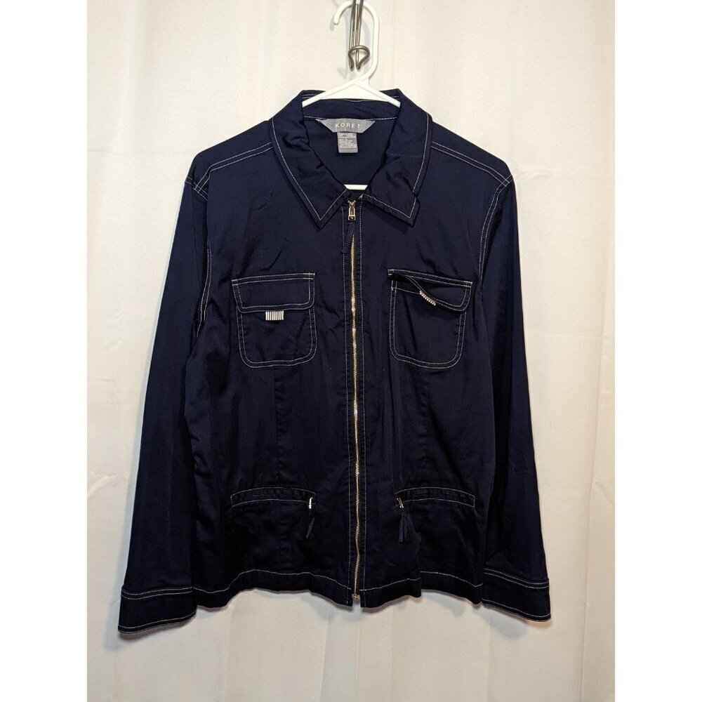 Koret Women's Size Large Full Zip Denim Wash Color Jacket